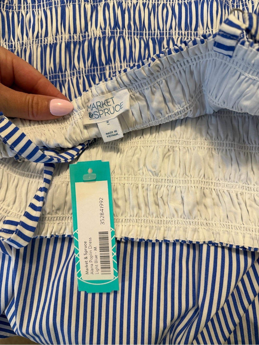 Market & Spruce Blue and White Striped Midi Dress - Picture 2 of 2